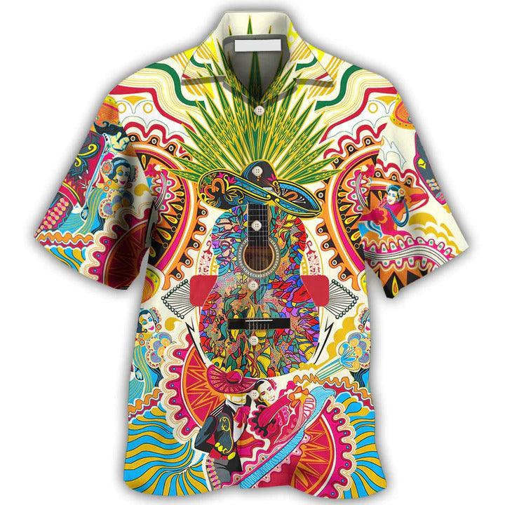 Hippie Aloha Hawaiian Shirt - Hippie Peace Life Love Guitar Hawaiian Shirt For Summer - Perfect Gift For Friend, Family - Image 2