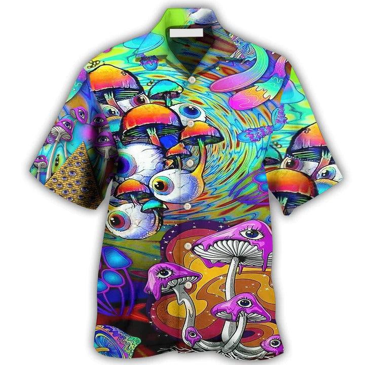 Hippie Aloha Hawaiian Shirt - Hippie Peace Life Style Mushroom Hawaiian Shirt For Summer - Perfect Gift For Friend, Family - Image 2