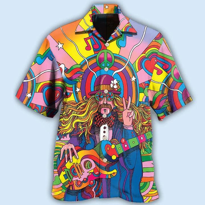 Hippie Aloha Hawaiian Shirt - Hippie Rock Music Hawaiian Shirt For Summer - Perfect Gift For Friend, Family - Image 2