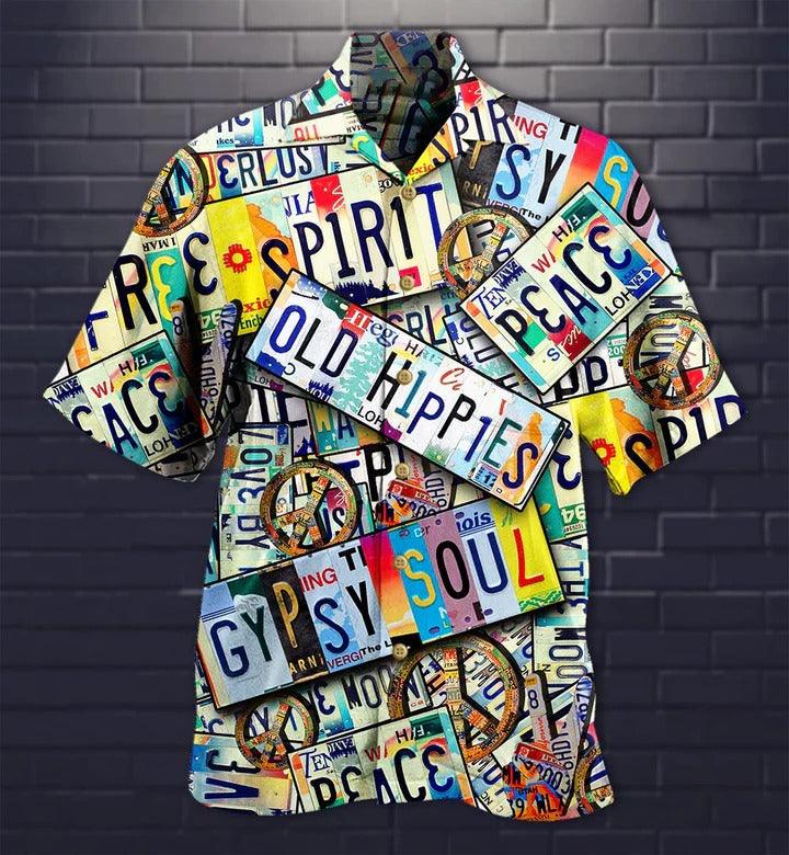 Hippie Aloha Hawaiian Shirt - Hippie Spirit Peace Old Style Hawaiian Shirt For Summer - Perfect Gift For Friend, Family