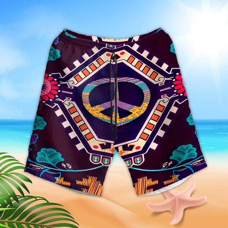 Hippie Aloha Hawaiian Shirts For Summer, Peace Sign Hippie Peace Style Hawaiian Set For Men Women, Best Gift For Friend, Hippie Lovers, Vacation - Image 3