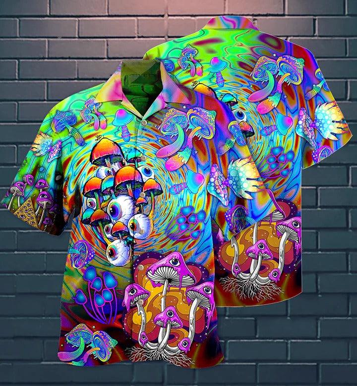 Hippie Hawaiian Shirt - Hippie Mushroom Stay Trippy Little Hippie Colorful Hawaiian Shirt For Summer - Perfect Gift For Friend, Family - Image 3