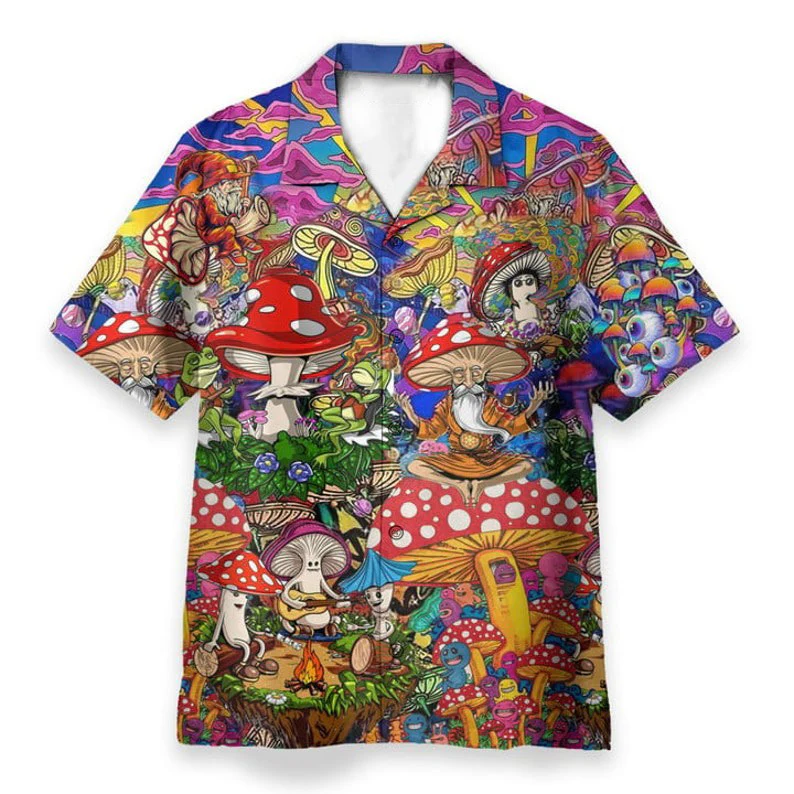 Hippie Mushroom Hawaiian Shirt - Perfect Gift For Friends, Family - Image 2