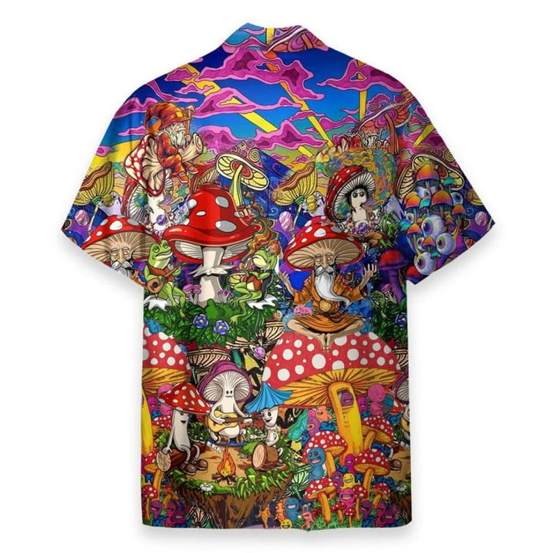 Hippie Mushroom Hawaiian Shirt - Perfect Gift For Friends, Family - Image 3