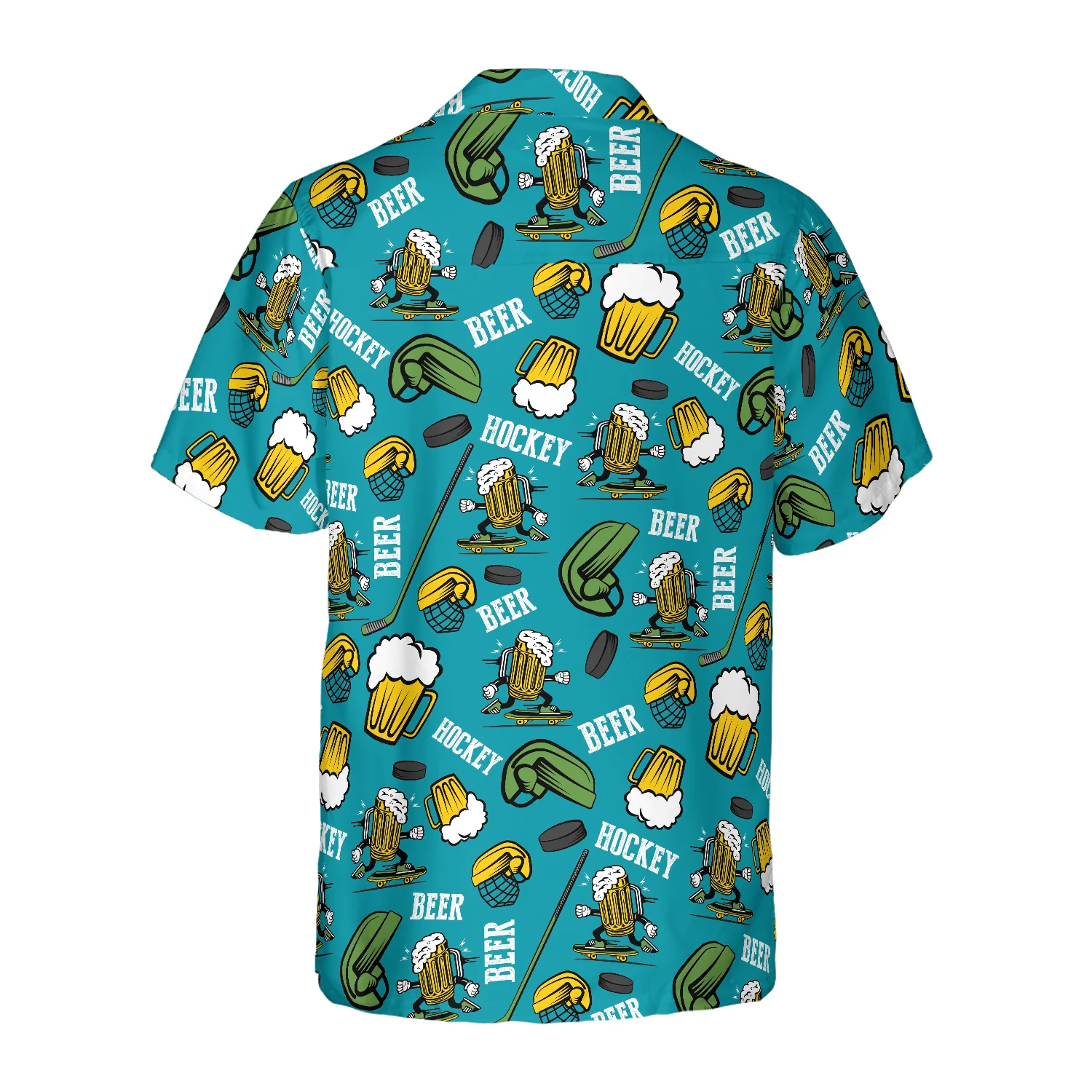 Hockey And Beer Aloha Hawaiian Shirt For Summer, Colorful Hawaiian Shirt Outfit For Men Women, Gift For Friend, Team, Family, Hockey Beer Lovers - Image 2