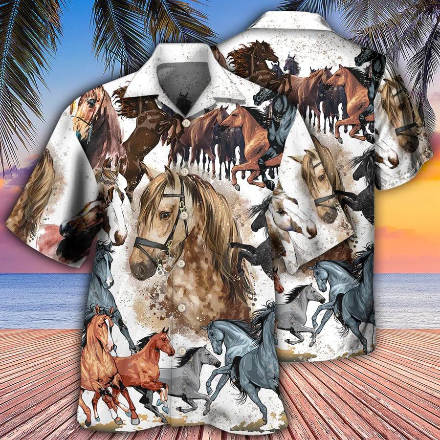 Horse Hawaiian Shirt For Summer - Horse Fantasy Horse Painting Style Hawaiian Shirt - Perfect Gift For Men, Horse Racing Lovers, Horse Lovers