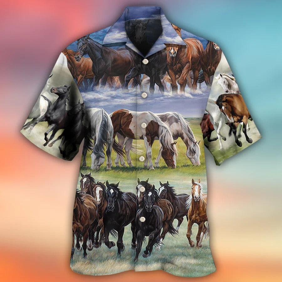 Horse Hawaiian Shirt For Summer - Horse In The Meadow Hawaiian Shirt - Perfect Gift For Men, Horse Lovers - Image 2