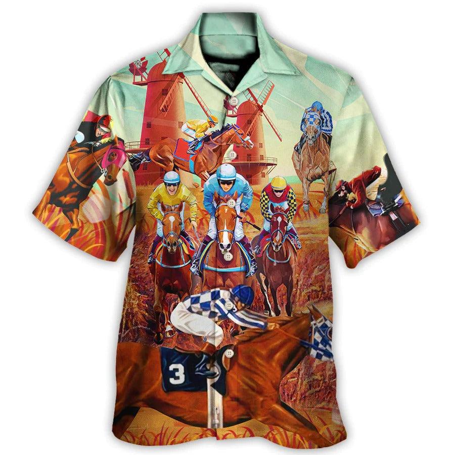 Horse Hawaiian Shirt For Summer - Horse Runs Fast Style Hawaiian Shirt - Perfect Gift For Men, Horse Racing Lovers - Image 2