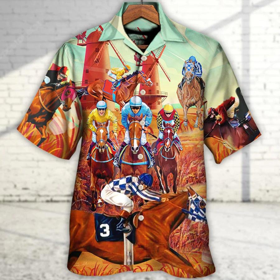 Horse Hawaiian Shirt For Summer - Horse Runs Fast Style Hawaiian Shirt - Perfect Gift For Men, Horse Racing Lovers - Image 3