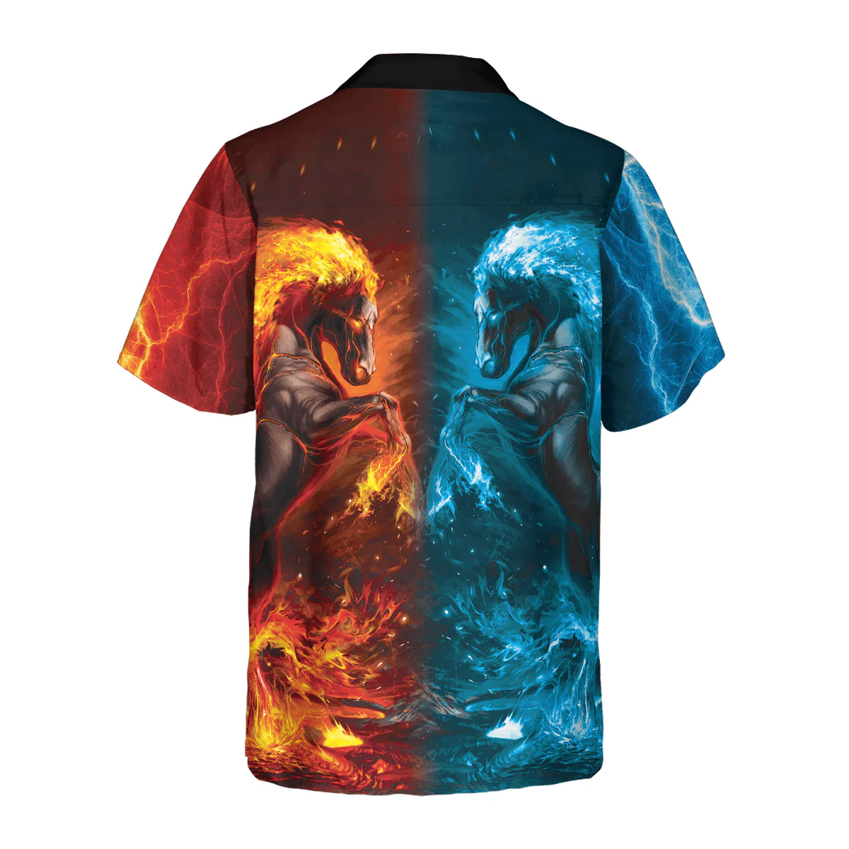 Horse Hawaiian Shirt, Water Horse, Fire Horse Aloha Shirt For Men - Perfect Gift For Horse Lovers, Husband, Boyfriend, Friend, Family - Image 3