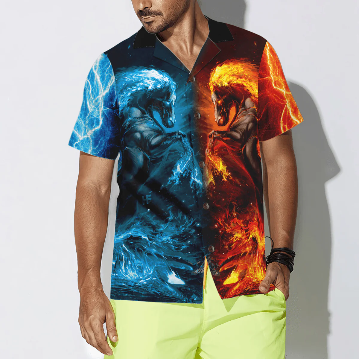 Horse Hawaiian Shirt, Water Horse, Fire Horse Aloha Shirt For Men - Perfect Gift For Horse Lovers, Husband, Boyfriend, Friend, Family - Image 4