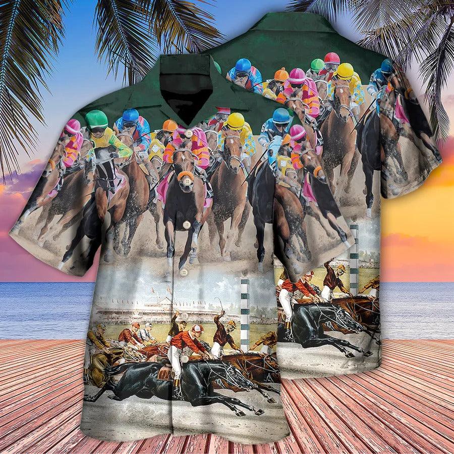 Horse Hawaiian Shirts For Summer - Horse Racing Great Horse Best Seat Hawaiian Shirt - Perfect Gift For Men, Horse Racing Lovers, Horse Lovers - Image 2