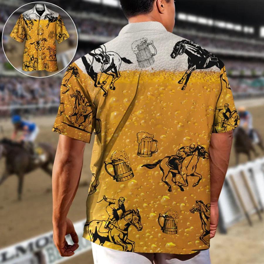 Horse Hawaiian Shirts For Summer - Horse Racing Just For You Hawaiian Shirt - Beer Hawaiian Shirt - Perfect Gift For Men, Beer Lovers, Horse Racing Lovers