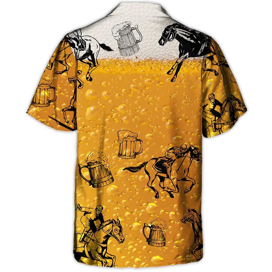 Horse Hawaiian Shirts For Summer - Horse Racing Just For You Hawaiian Shirt - Beer Hawaiian Shirt - Perfect Gift For Men, Beer Lovers, Horse Racing Lovers - Image 2