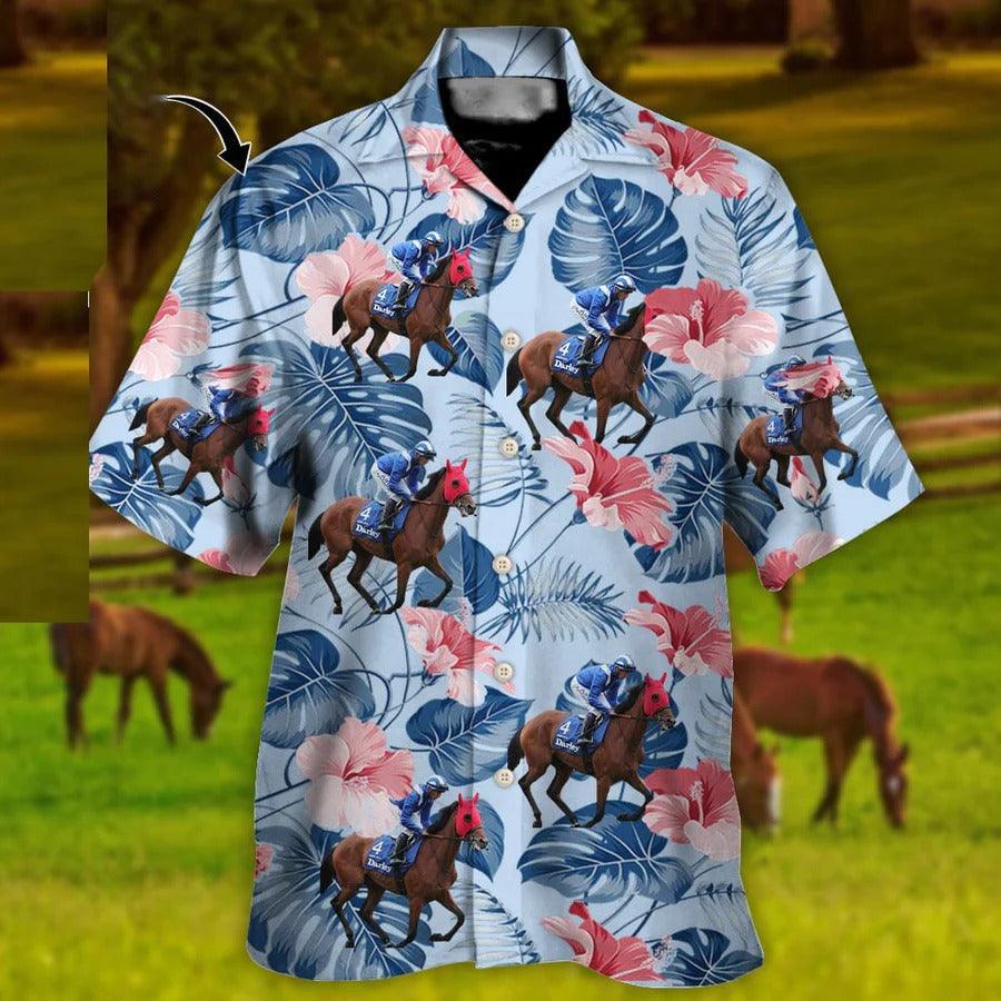 Horse Hawaiian Shirts For Summer - Horse Racing, Tropical Floral Hawaiian Shirt - Perfect Gift For Men, Horse Lovers