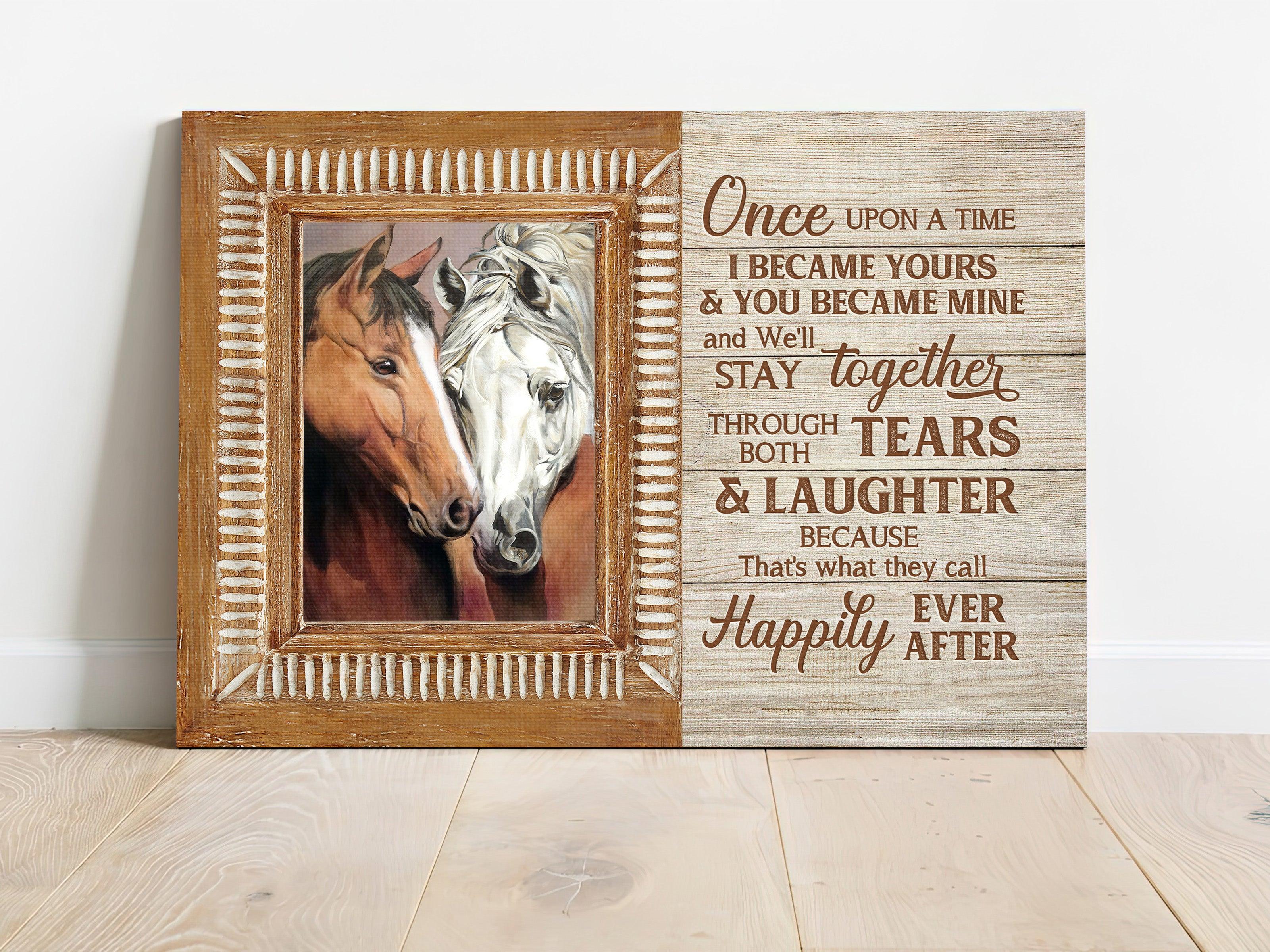 Horse Premium Wrapped Landscape Canvas - Beautiful Horse, Brown Window, Once Upon A Time - Perfect Gift For Members Family, Horse Lovers - Image 2