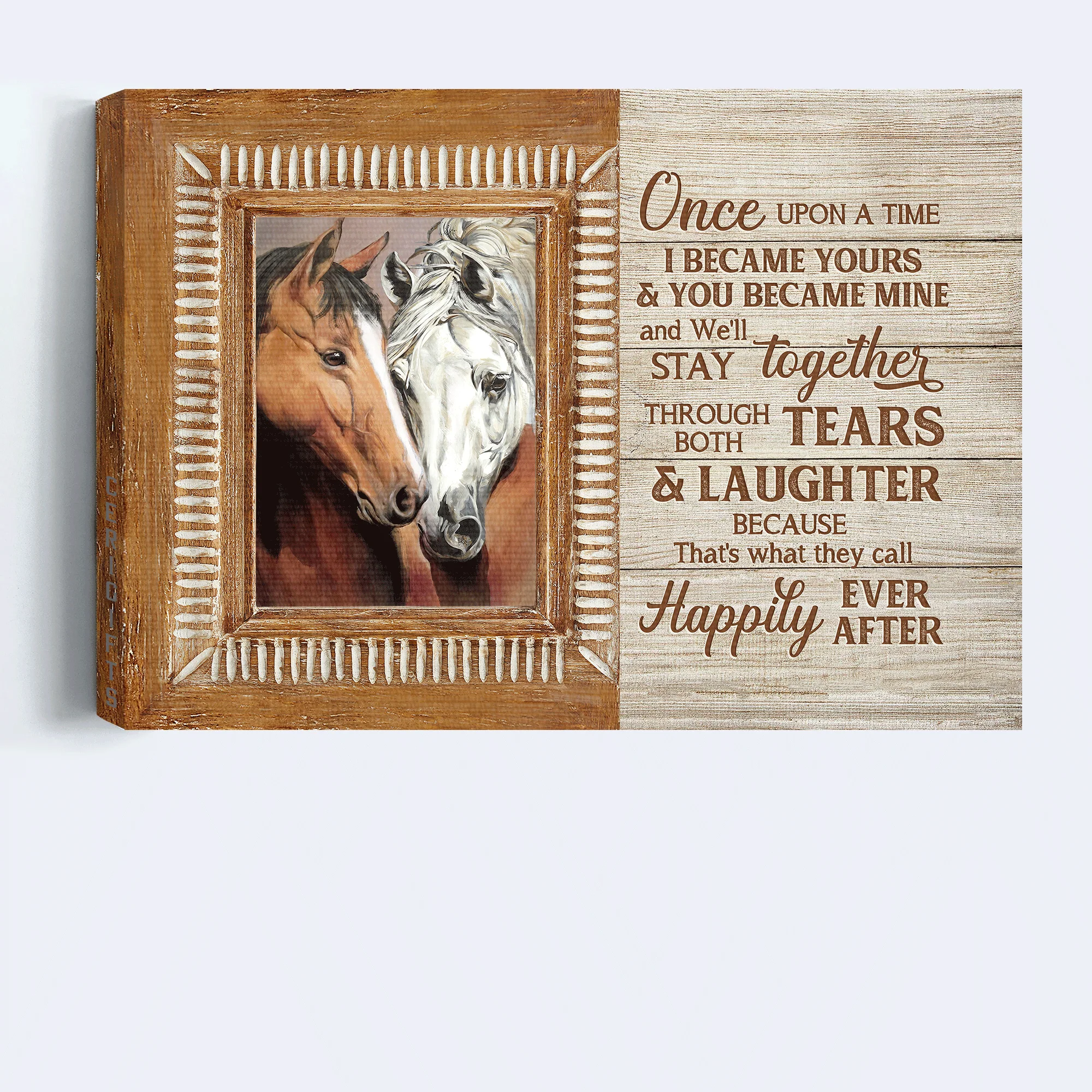 Horse Premium Wrapped Landscape Canvas - Beautiful Horse, Brown Window, Once Upon A Time - Perfect Gift For Members Family, Horse Lovers - Image 4