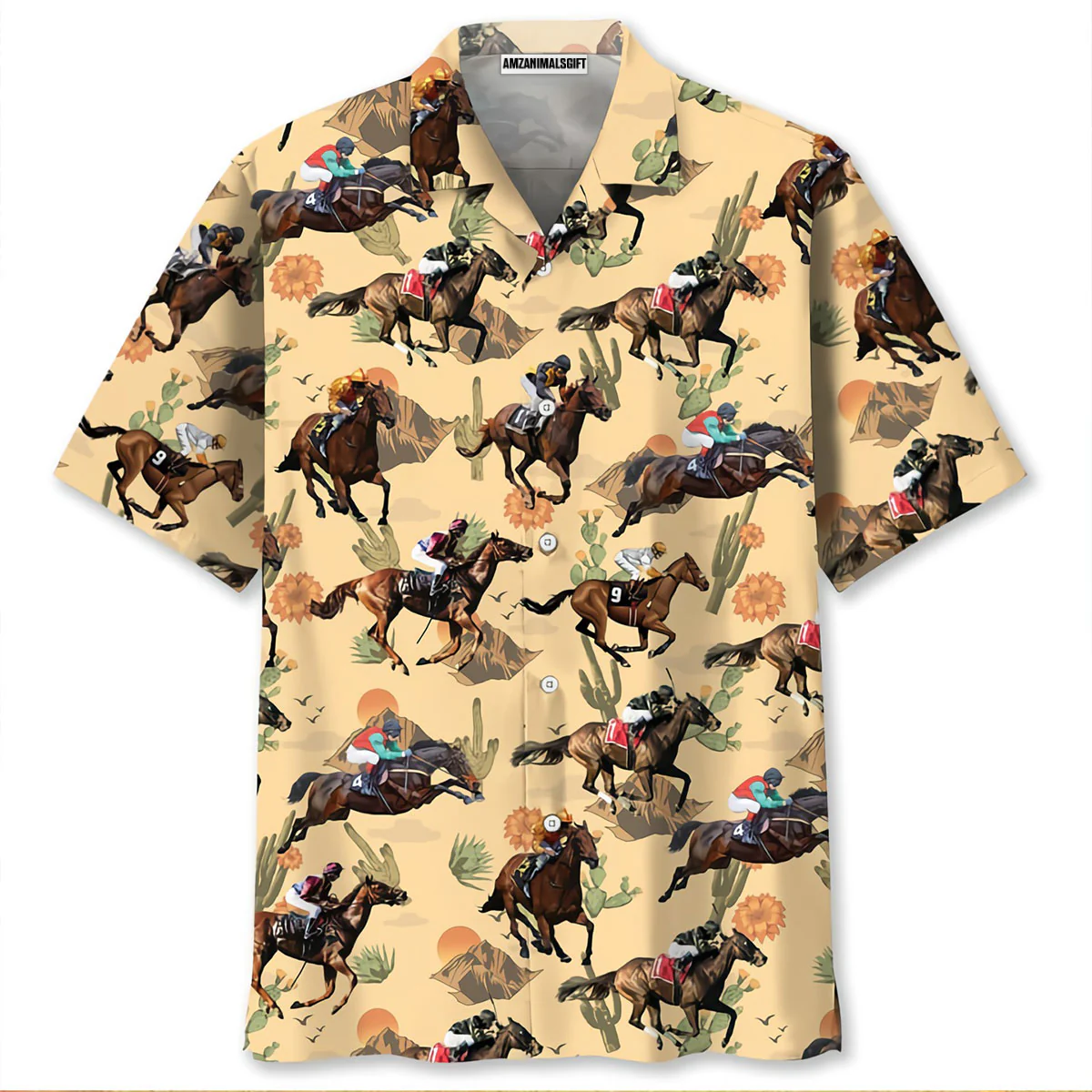 Horse Racing Desert Hawaiian Shirt for men and women, Kentucky Derby Horse Hawaiian Shirt - Perfect Gift For Men, Horse Lovers, Horse Racing Lover - Image 2