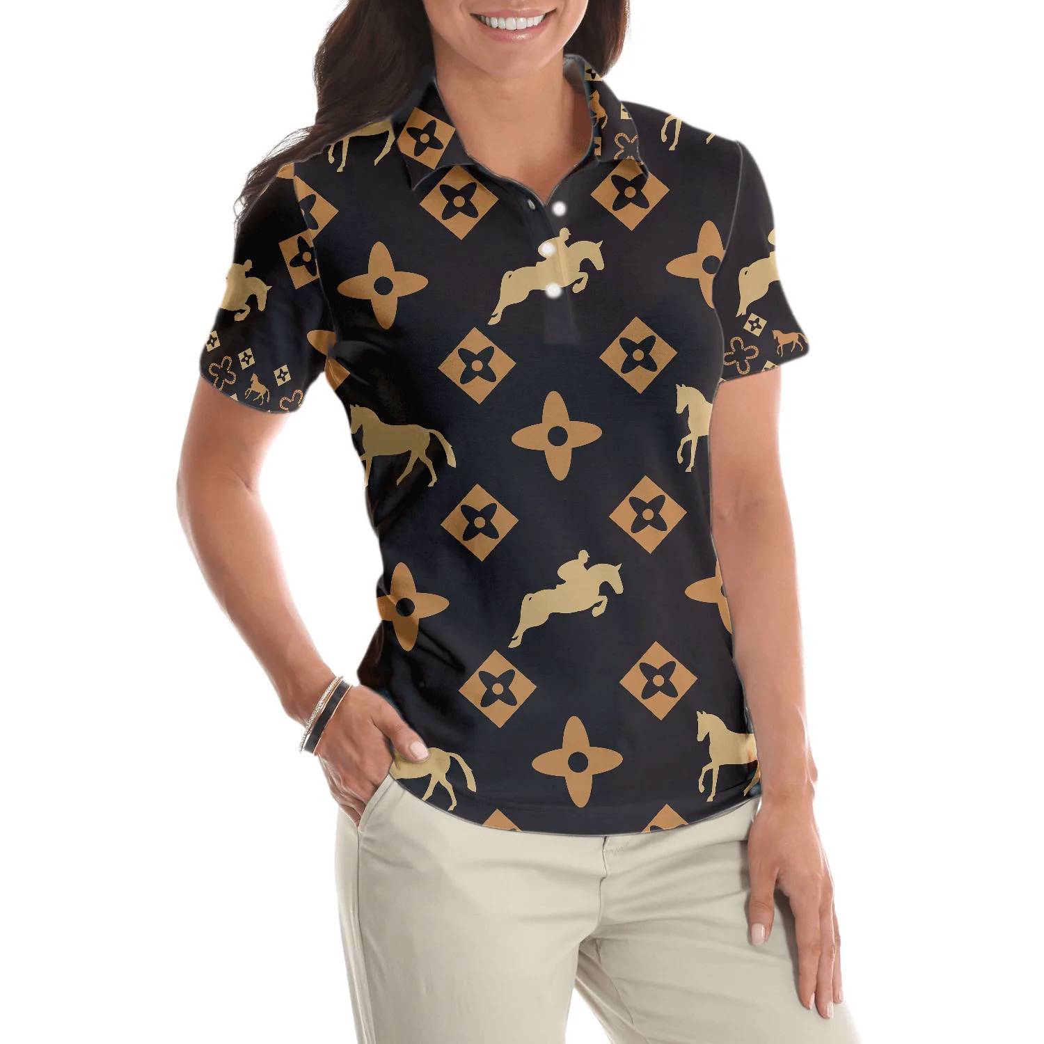 Horse Women Polo Shirts - Women's Riding Polo Equestrian Women Polo Shirt, Horse Polo Shirt - Perfect Gift For Women - Image 6