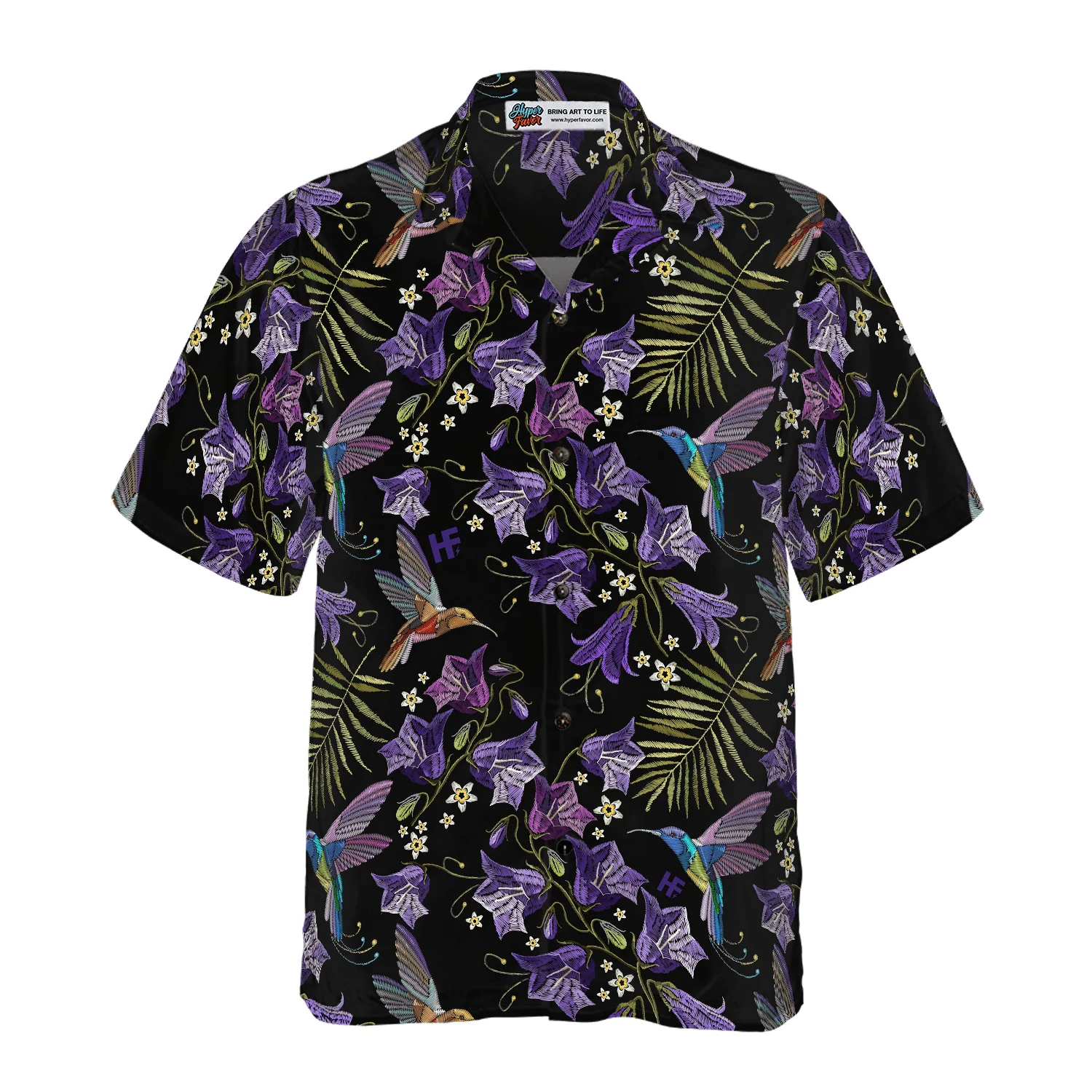 Hummingbird Hawaiian Shirt, Hummingbird Purple Tropical Hawaiian Shirt, Colorful Summer Aloha Shirt, Gift For Husband, Wife, Boyfriend, Friend - Image 3