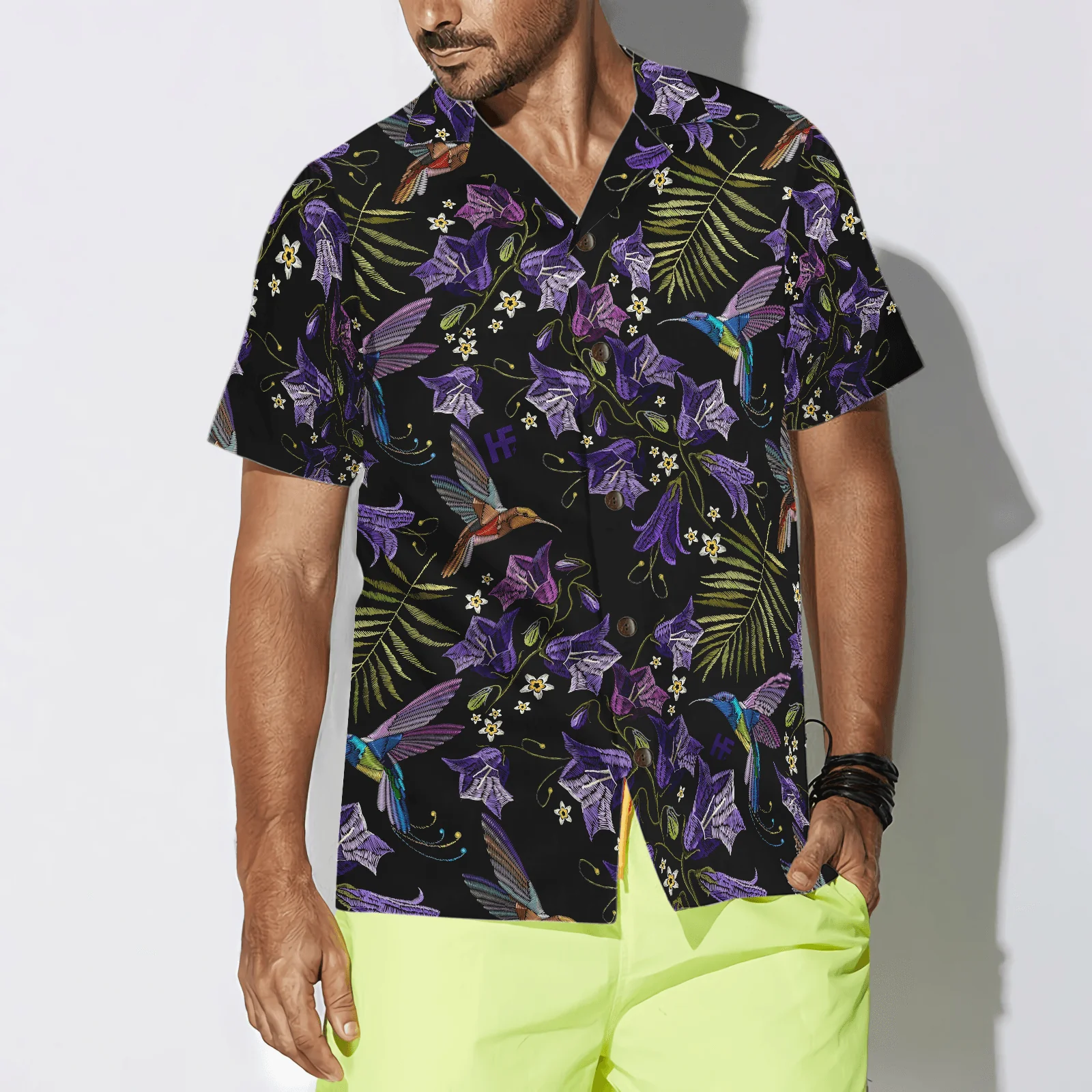 Hummingbird Hawaiian Shirt, Hummingbird Purple Tropical Hawaiian Shirt, Colorful Summer Aloha Shirt, Gift For Husband, Wife, Boyfriend, Friend - Image 4