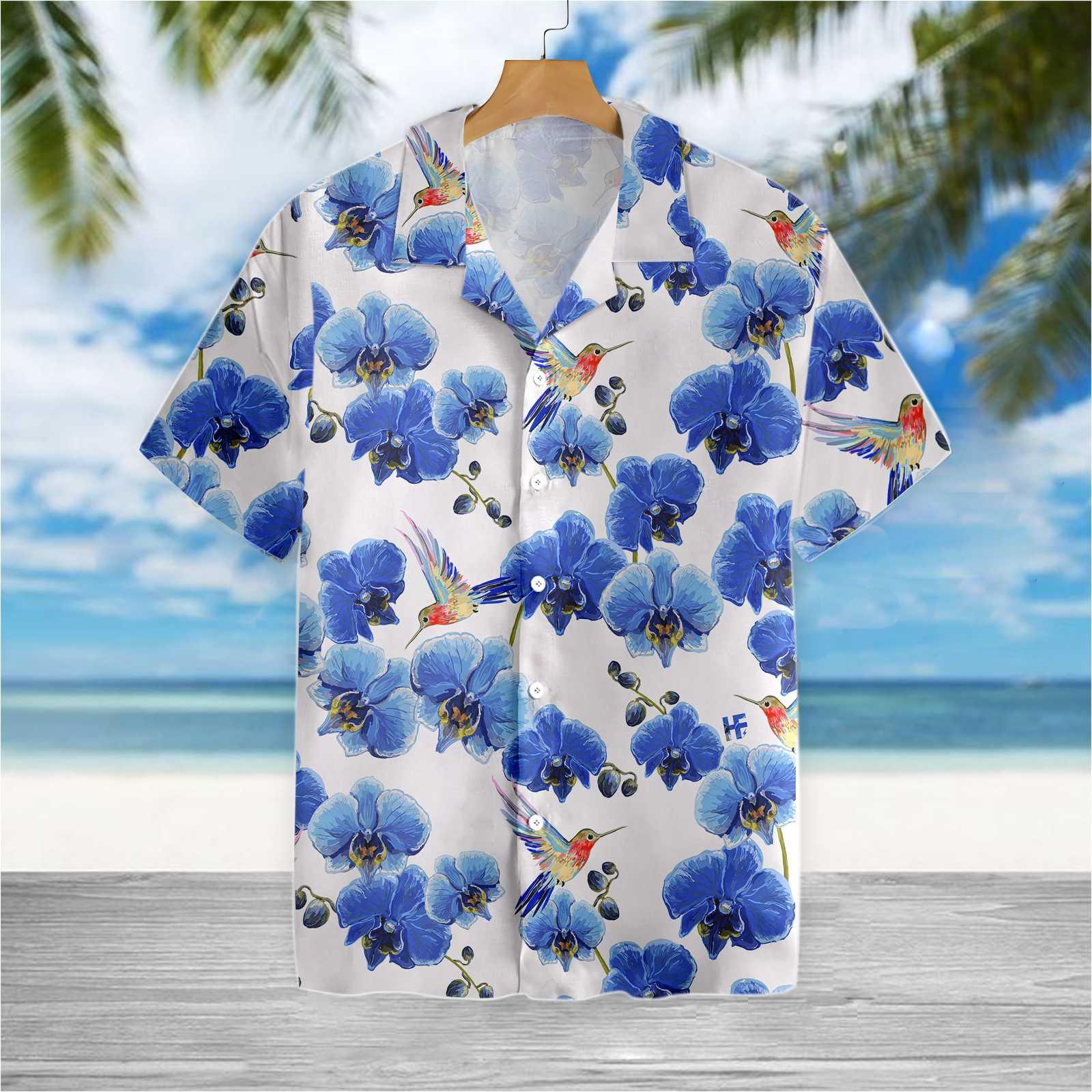 Hummingbird Hawaiian Shirts, Colorful Summer, Purple Flowers Aloha Shirts For Summer - Perfect Gift For Hummingbird Lovers, Friends, Family - Image 3