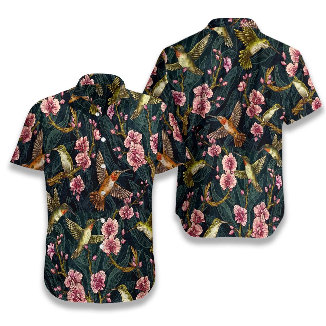 Hummingbird Tropical Hawaiian Shirt, Colorful Summer Aloha Shirts For Men Women, Perfect Gift For Husband, Wife, Boyfriend, Friend