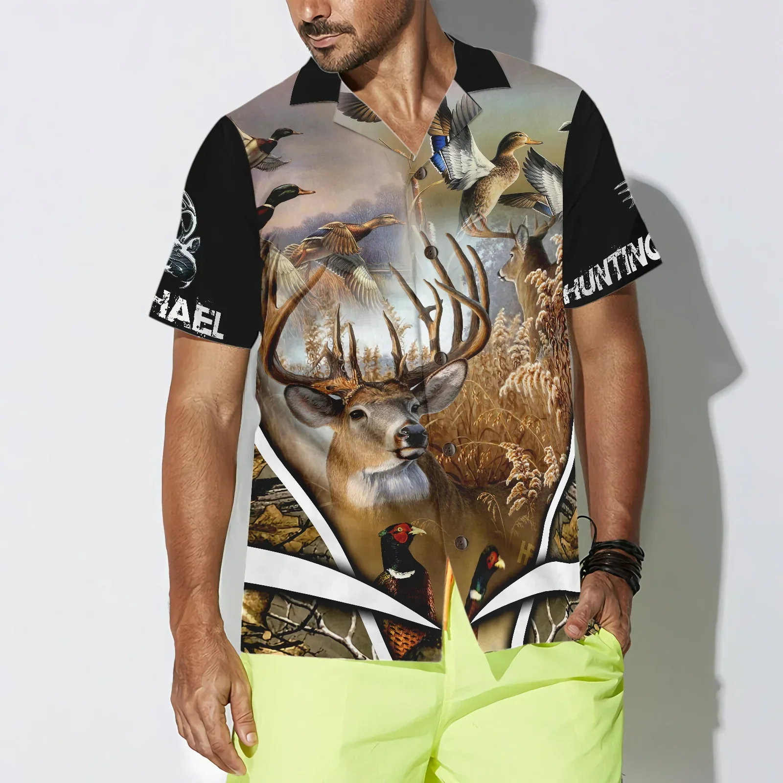 Hunting Custom Name Hawaiian Shirt, Personalized Deer Animals Aloha Shirts For Men Women, Perfect Gift For Husband, Wife, Boyfriend, Friend - Image 5