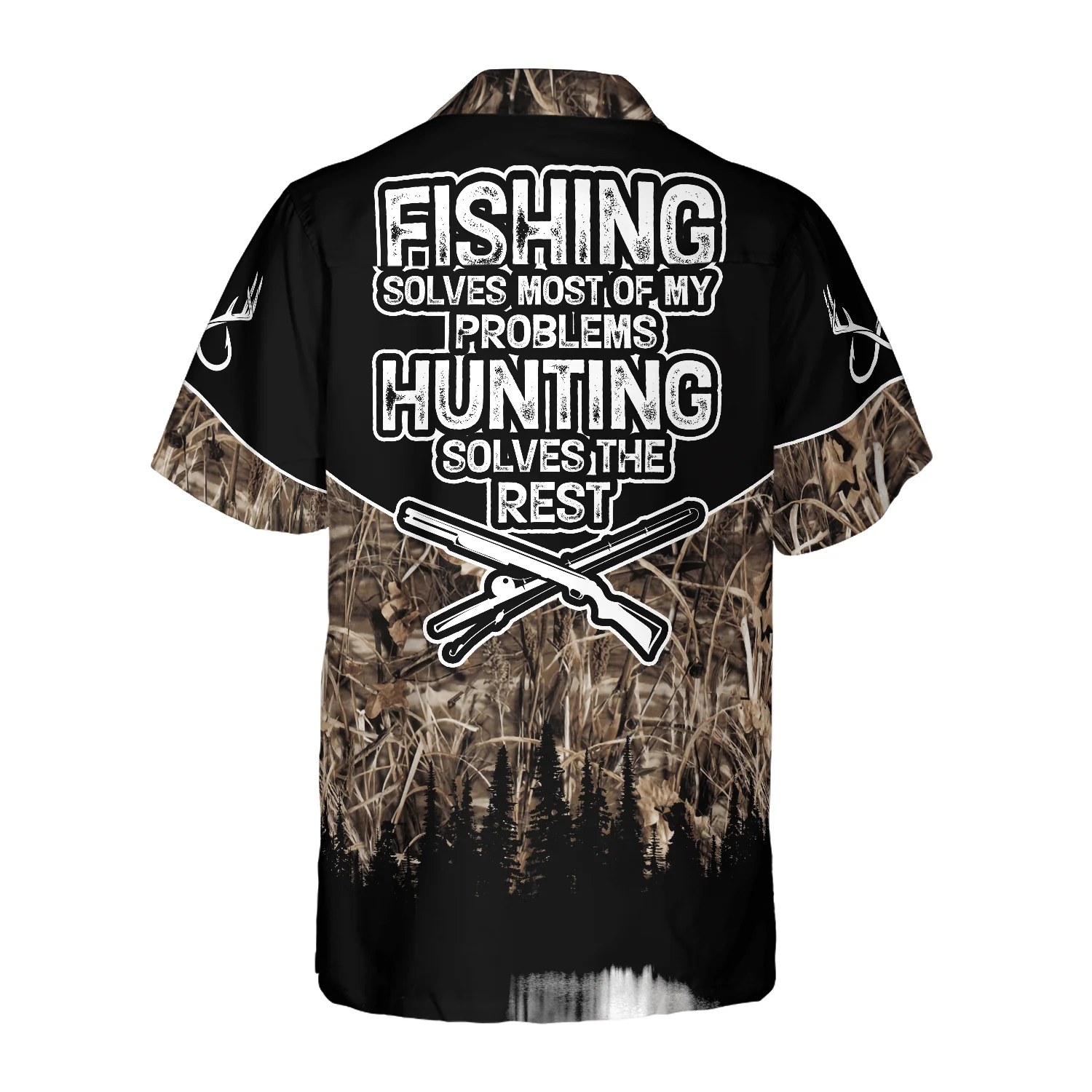Hunting Fishing Hawaiian Shirt, Solve All My Problems, Colorful Summer Aloha Shirt For Men Women, Gift For Friend, Family, Husband, Wife - Image 2