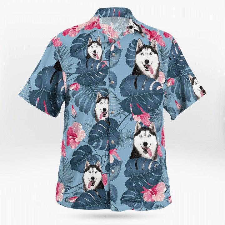 Husky Aloha Hawaiian Shirt, Husky Tropical Floral Pattern Aloha Shirt For Summer, Husky Hawaiian Shirt- Perfect Gift For Men, Women, Dog Lover, Friend - Image 2
