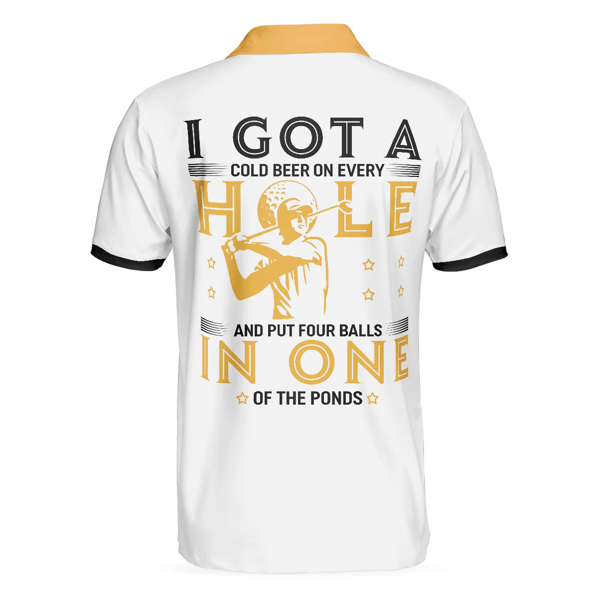 Men Golf Polo Shirt - I Got A Cold Beer On Every Hole Polo Shirt, Best Golf Shirt For Men, Golf Shirt For Beer Lovers - Image 2