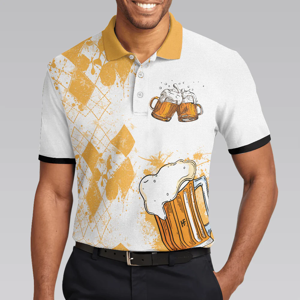 Men Golf Polo Shirt - I Got A Cold Beer On Every Hole Polo Shirt, Best Golf Shirt For Men, Golf Shirt For Beer Lovers - Image 4