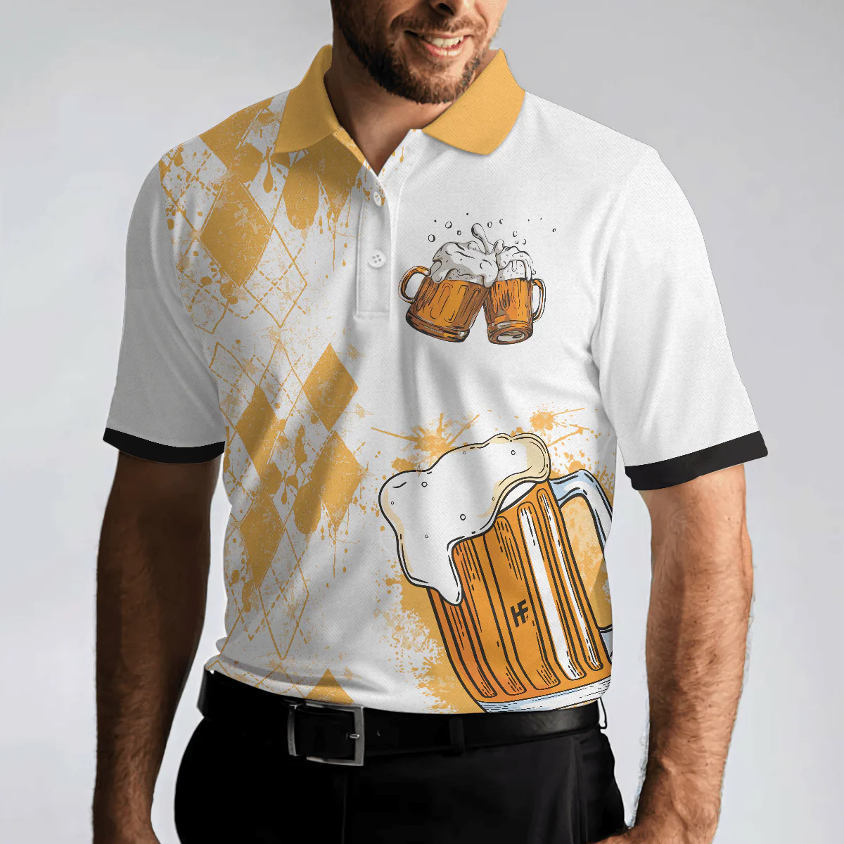 Men Golf Polo Shirt - I Got A Cold Beer On Every Hole Polo Shirt, Best Golf Shirt For Men, Golf Shirt For Beer Lovers - Image 5