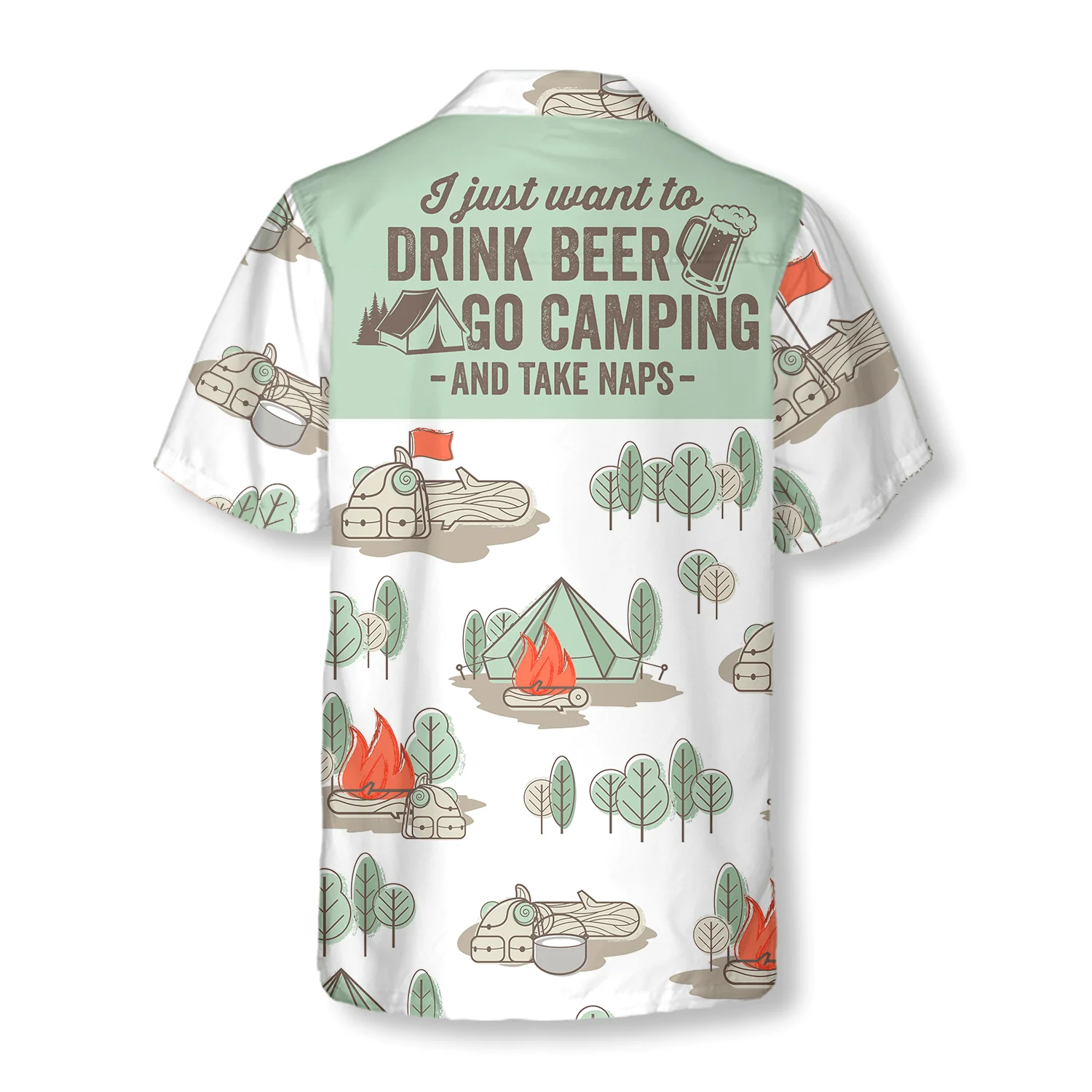 I Just Want To Drink Beer Go Camping And Take Naps Aloha Hawaiian Shirt For Summer, Colorful Shirt For Men Women, Perfect Gift For Friend, Team - Image 3