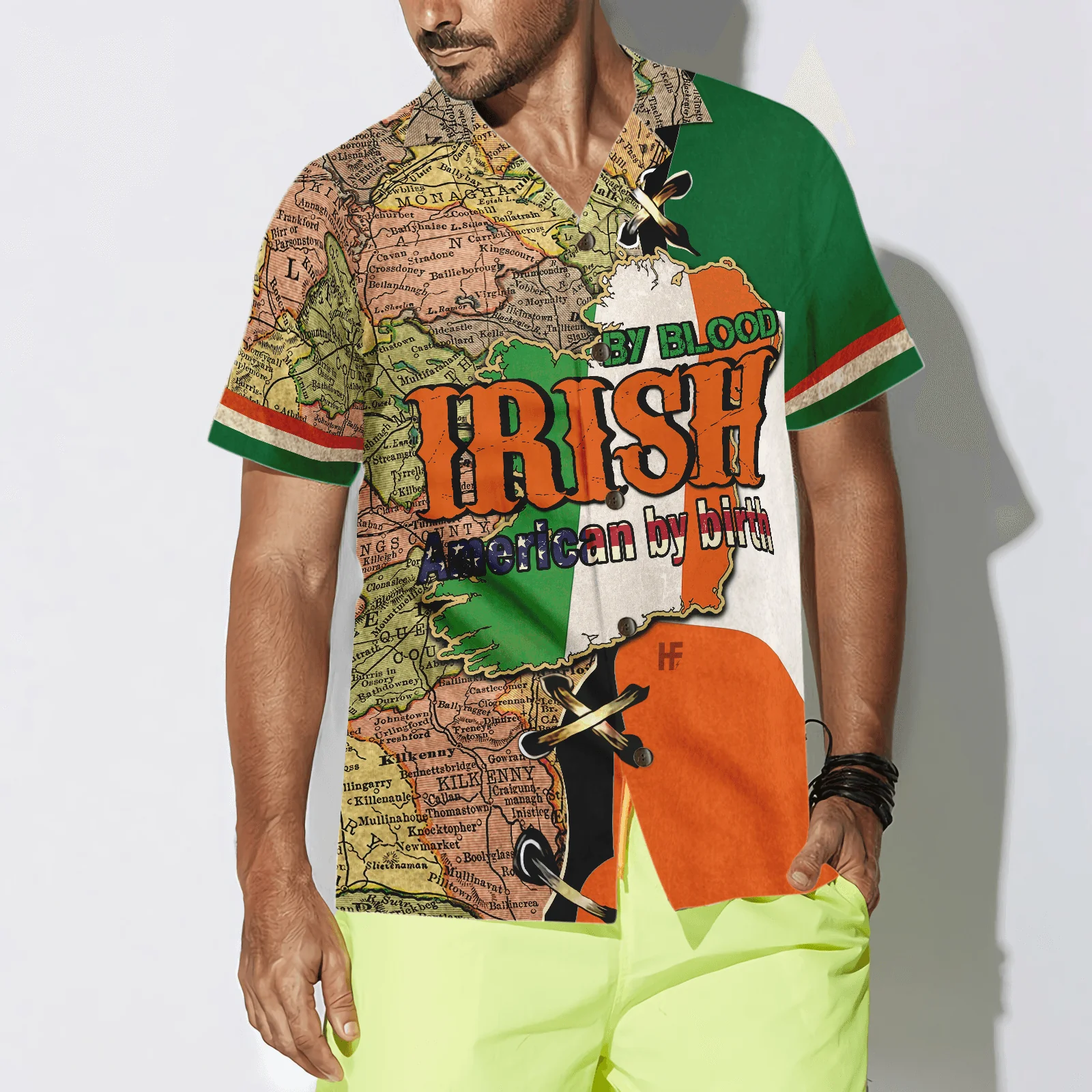 Irish By Blood American By Birth Hawaiian Shirt, Colorful Summer Aloha Shirts For Men Women, Perfect Gift For Husband, Wife, Friend, Family - Image 4
