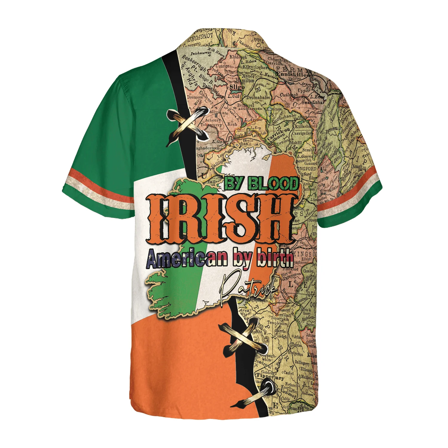 Irish By Blood American By Birth Hawaiian Shirt Custom Name, Colorful Summer Personalized Aloha Shirt For Men Women, Perfect Gift For Family, Friends - Image 2
