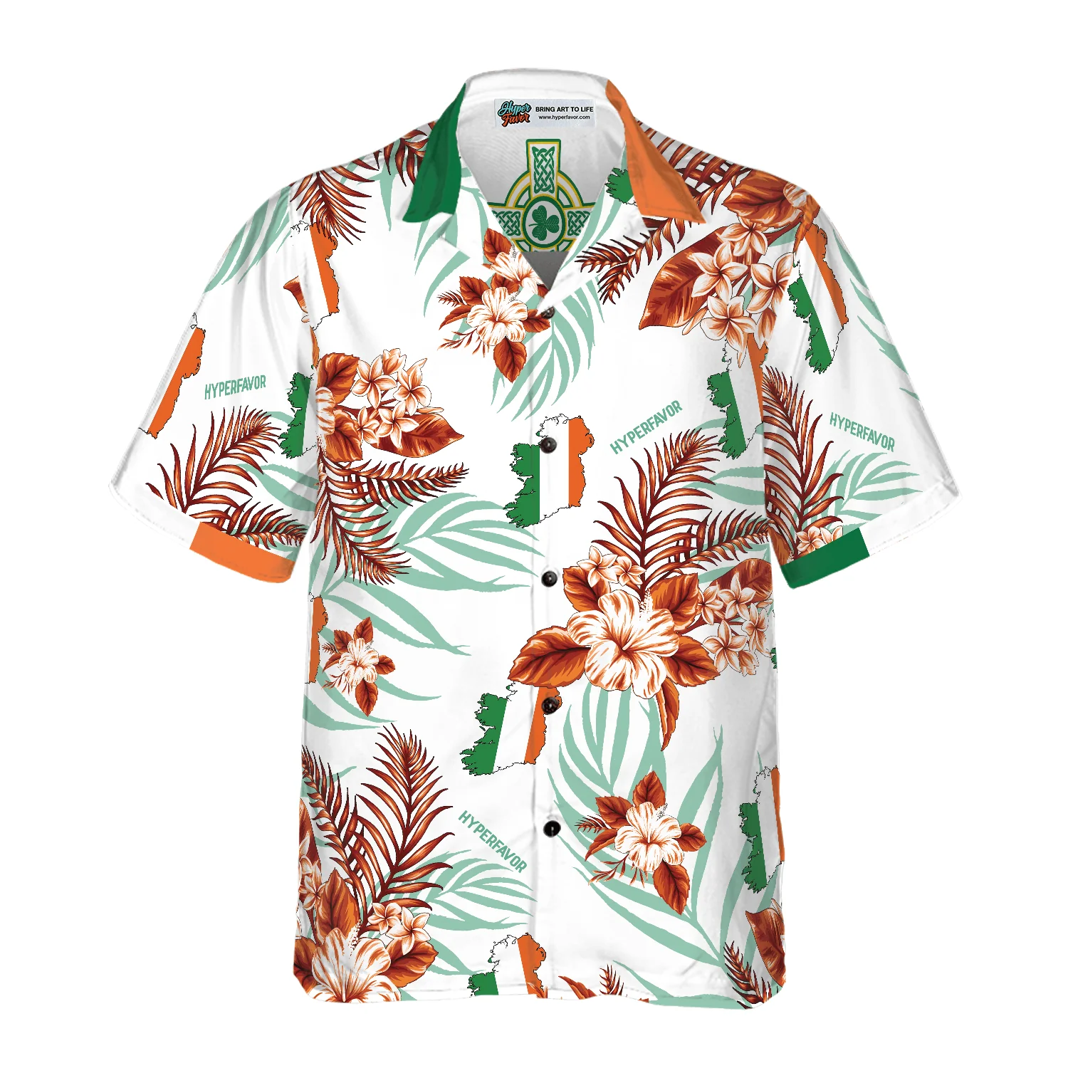 Irish Celtic Cross Shamrock Ireland Proud Hawaiian Shirt, Colorful Summer Aloha Shirts For Men Women, Perfect Gift For Husband, Wife, Friend, Family - Image 2