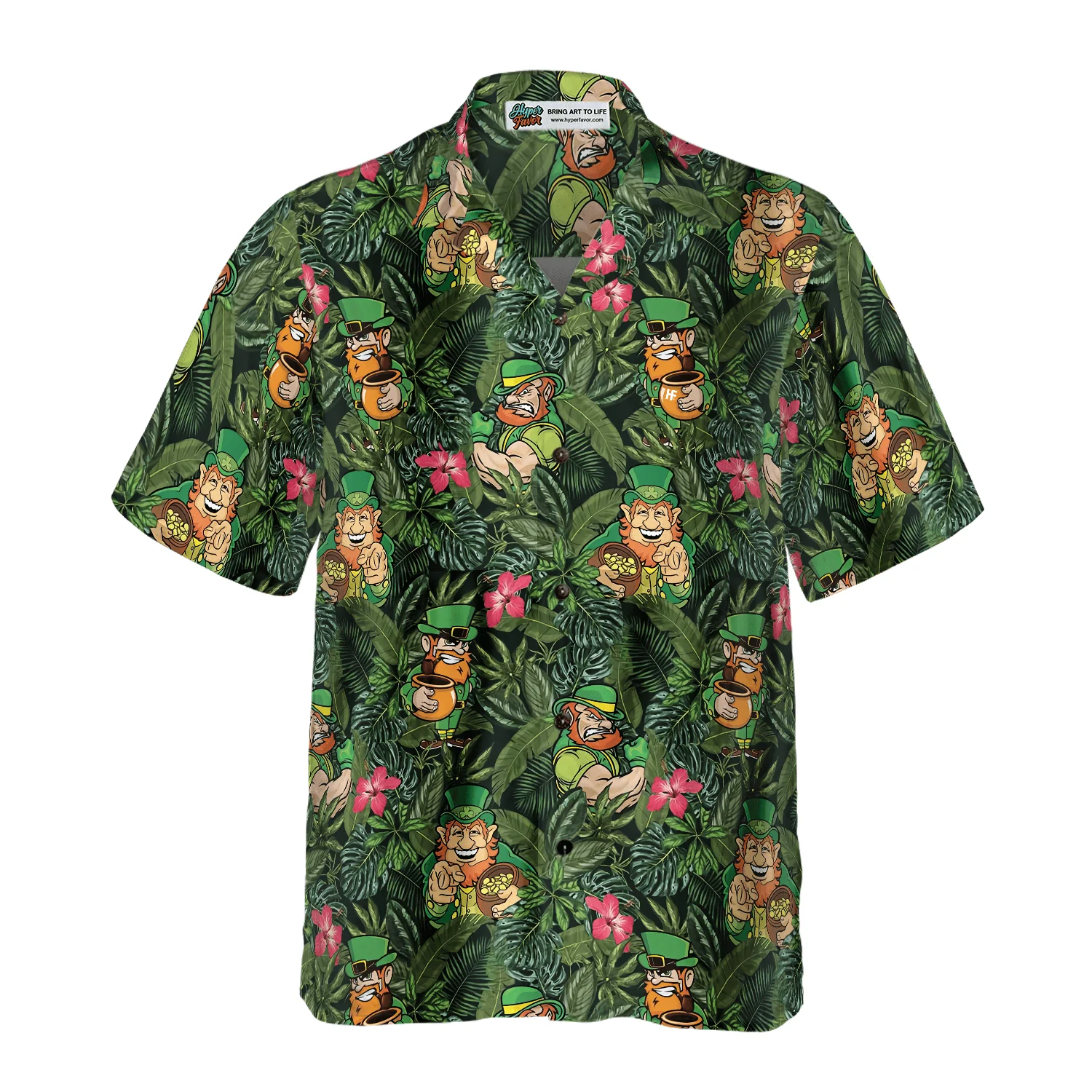 Irish Leprechaun Tropical Hawaiian Shirt, Colorful Summer Aloha Shirts For Men Women, Perfect Gift For Husband, Wife, Friend, Family, Patrick's Day - Image 2