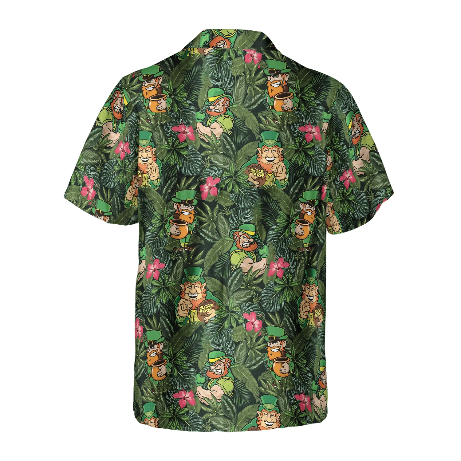 Irish Leprechaun Tropical Hawaiian Shirt, Colorful Summer Aloha Shirts For Men Women, Perfect Gift For Husband, Wife, Friend, Family, Patrick's Day - Image 3