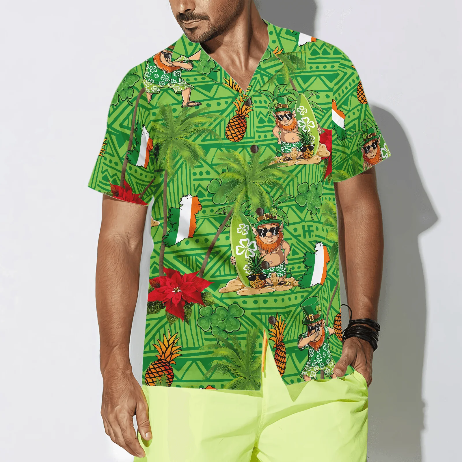 Irish Proud Leprechaun Saint Patrick's Day Hawaiian Shirt, Colorful Summer Aloha Shirts For Men Women, Perfect Gift For Husband, Wife, Friend, Family - Image 4