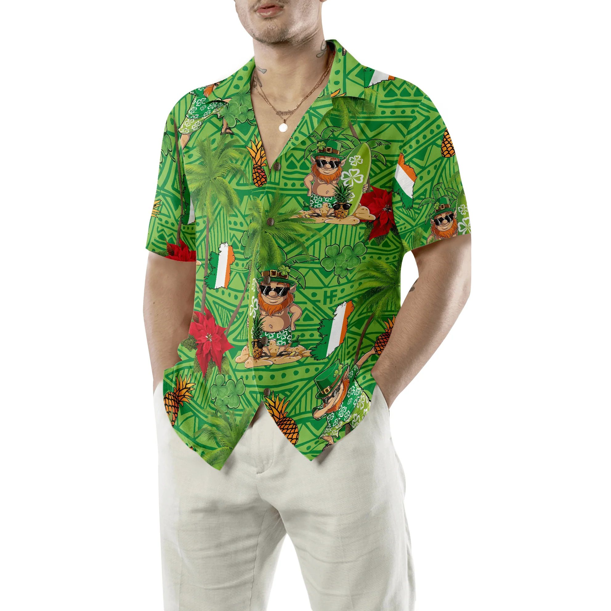 Irish Proud Leprechaun Saint Patrick's Day Hawaiian Shirt, Colorful Summer Aloha Shirts For Men Women, Perfect Gift For Husband, Wife, Friend, Family - Image 5