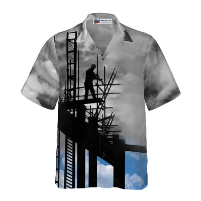 Ironworker Hawaiian Shirt, Ironworker And Sunset Aloha Shirt For Men - Perfect Gift For Ironworker, Friend, Husband, Boyfriend, Family - Image 2