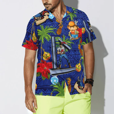 Ironworker Hawaiian Shirt, Ironworker Proud, Tropical Plants Aloha Shirt For Men - Perfect Gift For Ironworker, Friend, Family - Image 4