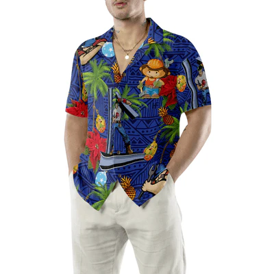 Ironworker Hawaiian Shirt, Ironworker Proud, Tropical Plants Aloha Shirt For Men - Perfect Gift For Ironworker, Friend, Family - Image 5