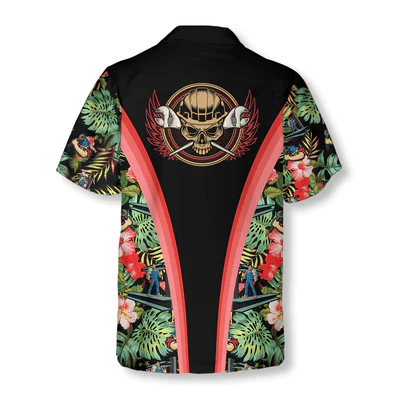 Ironworker Hawaiian Shirt, Ironworker Tropical Floral Aloha Shirt For Men - Perfect Gift For Men, Ironworker, Husband, Boyfriend, Friend, Family - Image 3