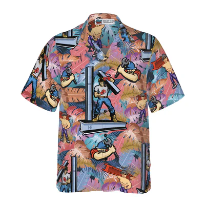 Ironworker Hawaiian Shirt, Tropical Leaves Ironworker Proud Aloha Shirt For Men - Perfect Gift For Ironworker, Friend, Family - Image 2