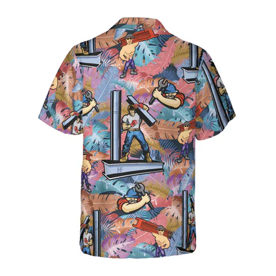 Ironworker Hawaiian Shirt, Tropical Leaves Ironworker Proud Aloha Shirt For Men - Perfect Gift For Ironworker, Friend, Family - Image 3