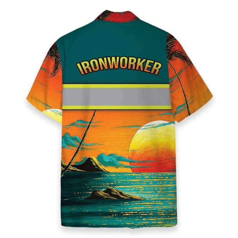 Ironworker Uniform In The Beautiful Sunset Tropical Hawaiian Shirt - Perfect Gift For Friends, Family - Image 2