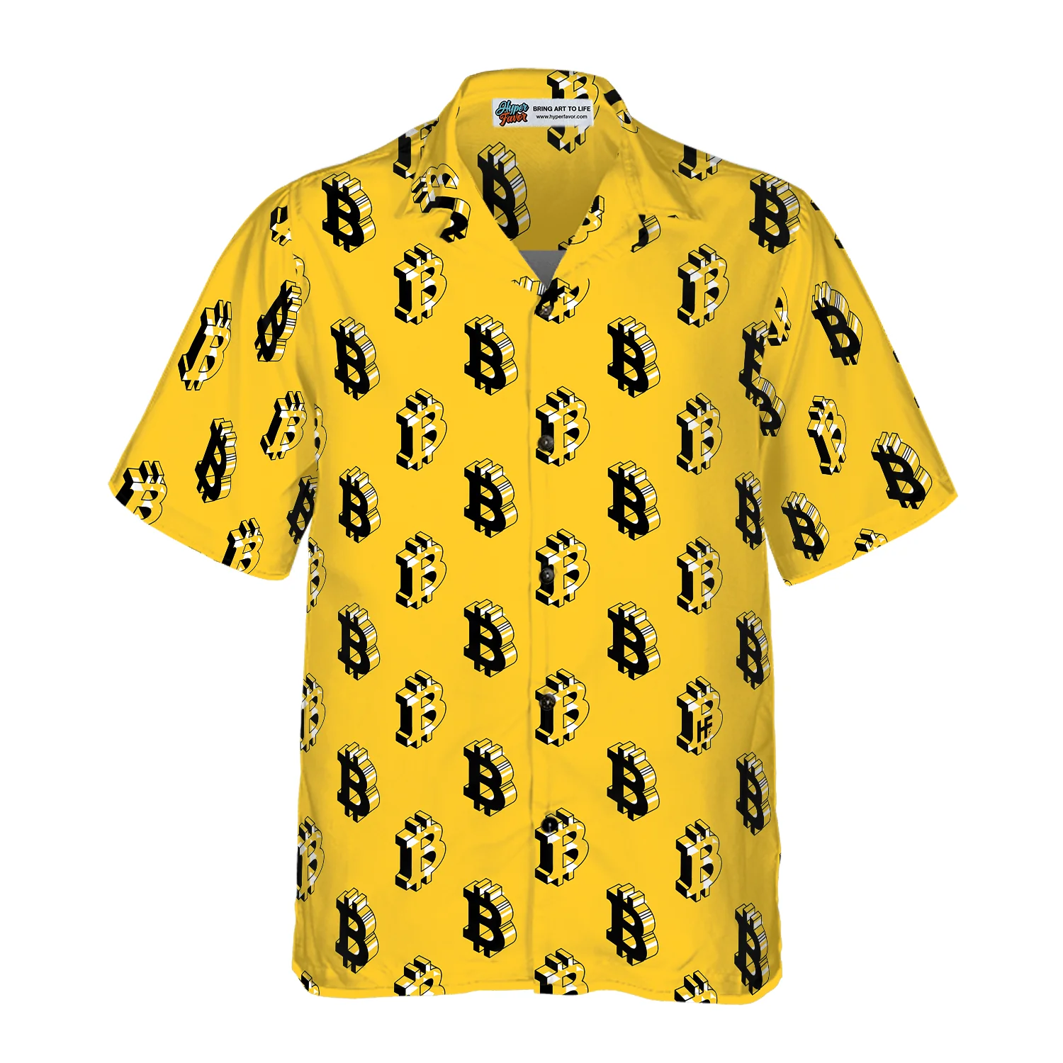 Isometric Bitcoin Cryptocurrency Hawaiian Shirt, Colorful Summer Aloha Shirt For Men Women, Perfect Gift For Friend, Family, Husband, Wife - Image 2