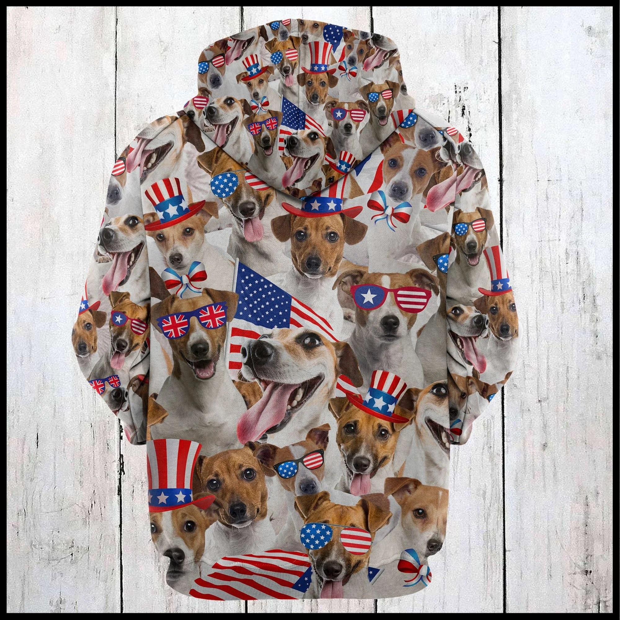 Jack Russell Terrier USA Awesome Pullover Premium Hoodie, Perfect Outfit For Men And Women On Christmas New Year Autumn Winter - Image 3